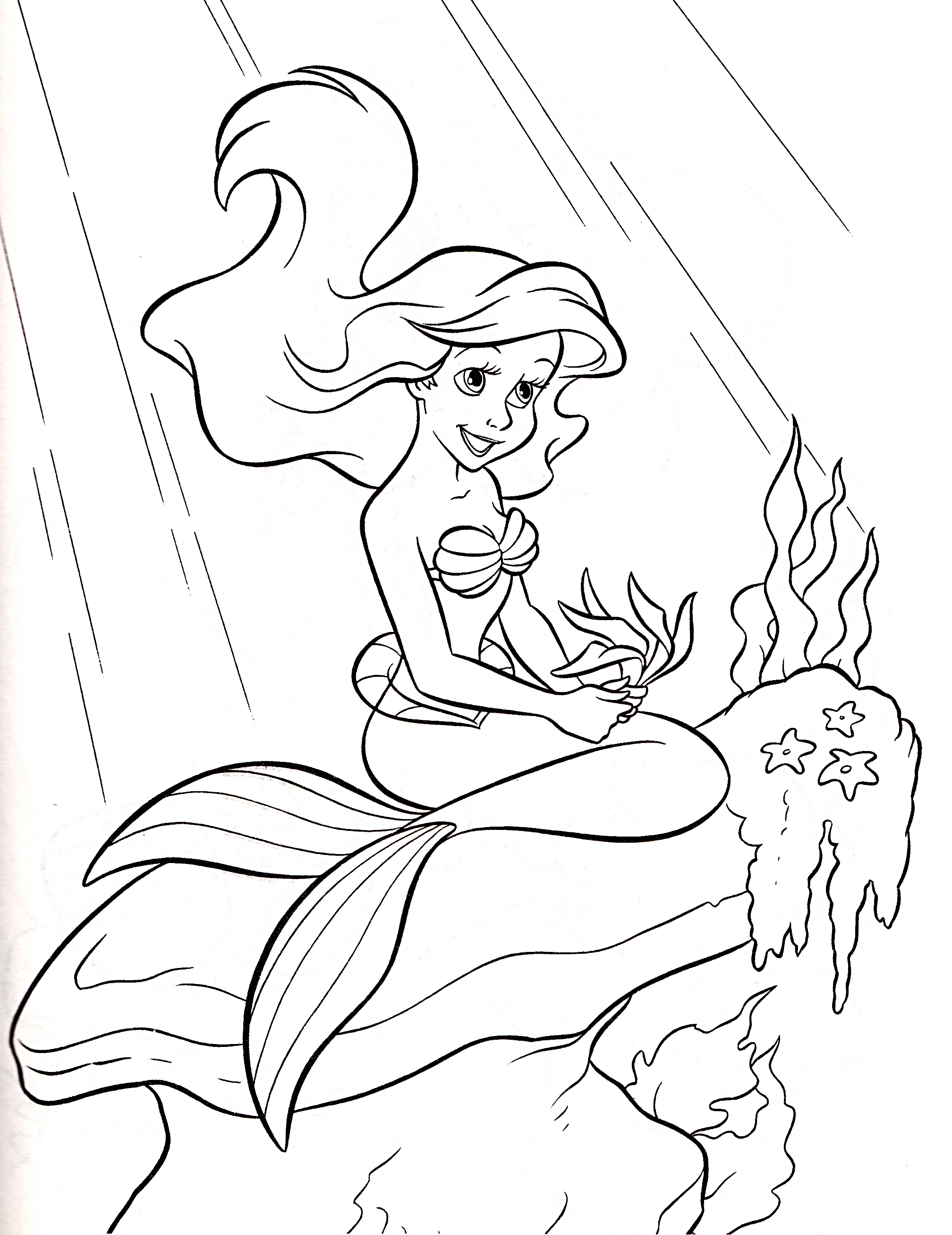 Walt-Disney-Coloring-Pages-Princess-Ariel-walt-disney-characters